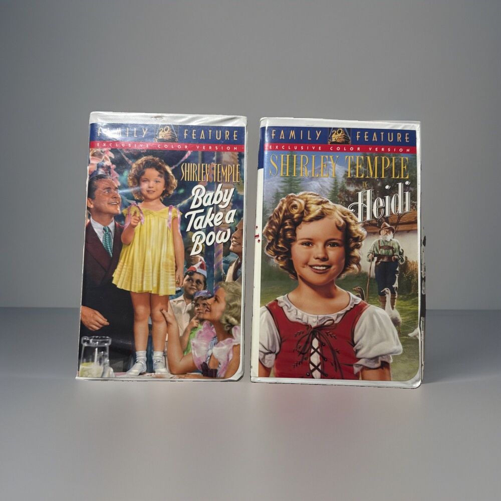 Shirley Temple Family Feature Heidi and Baby Take a Bow VHS Lot of 2